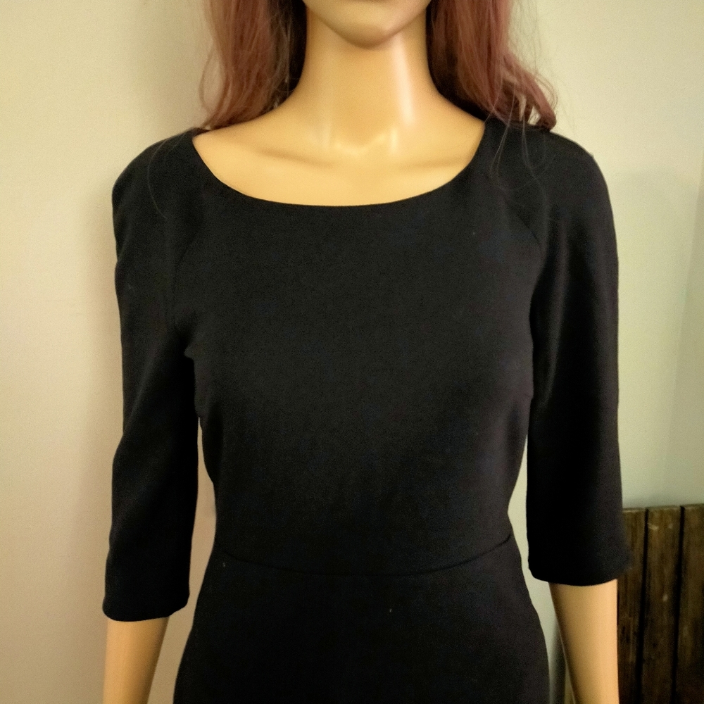 Zara Trf Collection Black Fit and Flare Mini Dress Back Cut Out - Picture 2 of 13